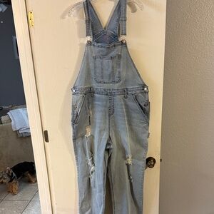 No Boundaries Sky Blue Women's Denim Overalls
